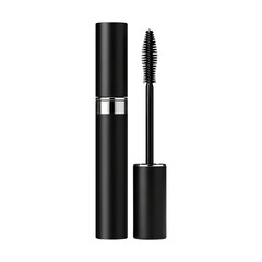 Obraz premium Elegant Black Mascara Tube Packaging Design Luxury Cosmetic Product Mockup, Premium Beauty Branding