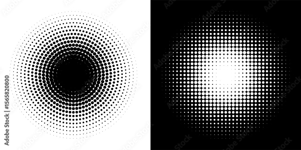 Wall mural halftone gradient. dotted gradient, smooth dots spraying and halftones dot background seamless horiz