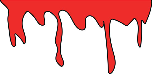 paint drip isolated on a transparent background,Blotter spots, liquid paint drip drop splash and ink splatter.