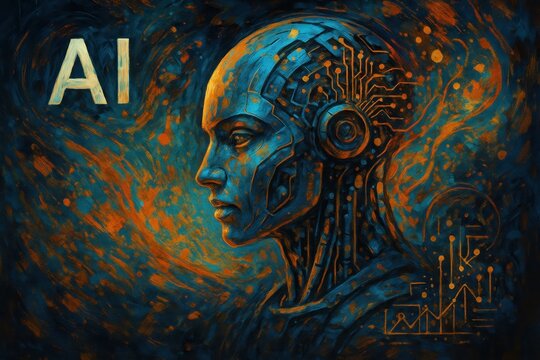 Digitally generated AI artwork showcasing artificial intelligence creative capabilities and technological innovation