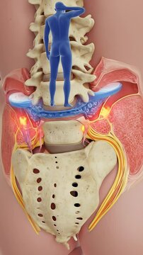 3D Back Pain Human Anatomy Spine Body Medical Illustration