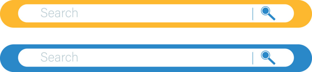 Obraz premium Simple search bar as part of user interface design. Vector illustration.Internet browser search bar frame.Collection of search box button address form and navigation bar elements.