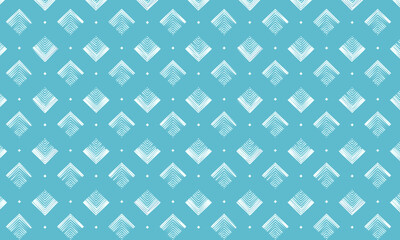Hand Painted Teal Diamond Pattern - Abstract Geometric Arrow Background