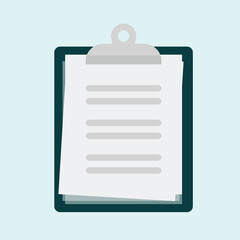 Clipboard with in flat style. Planning and organization of work vector illustration on isolated background. Document sign business concept.