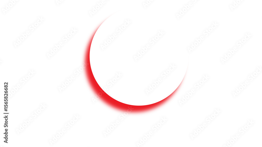 Poster bold red crescent moon shape with clean lines and vibrant color creating a striking minimalist symbo
