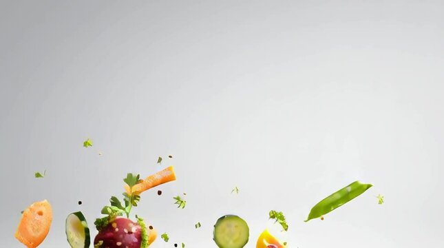 fresh vegetables on a white background