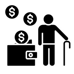Pension Contribution  Icon Element For Design