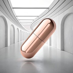 Minimalist Abstract Composition with Metallic Forms and Luxury Aesthetic
