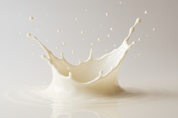 Creamy milk splash photography with perfect droplet formation captured at precise moment for dairy product marketing