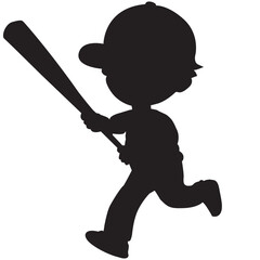 boy with baseball bat running