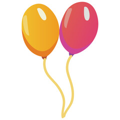 Two party balloons together.