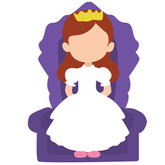 Little princess on her purple chair vector 