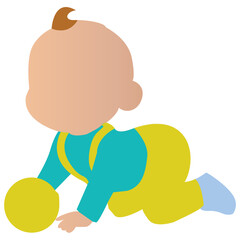 Baby boy playing with a ball.