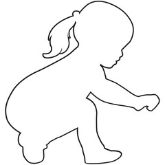 vector illustration of a girl outline