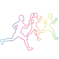 Gradient runners vector illustration