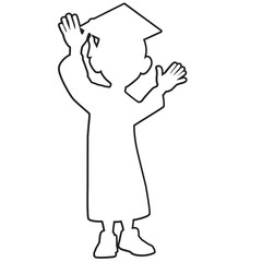 Graduation wacky post vector silhouette