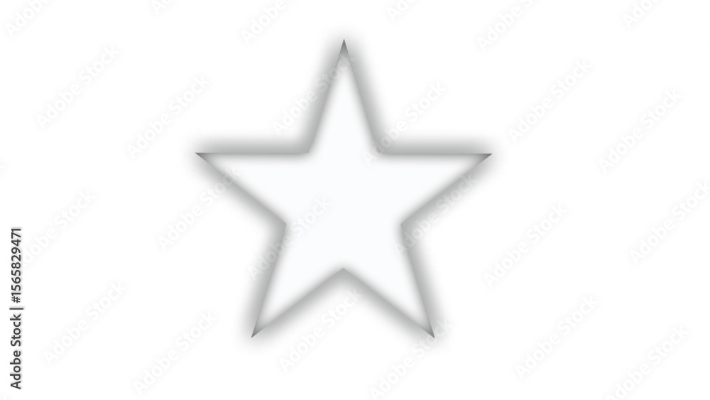 Poster classic white star with soft shadow and transparent background - versatile icon & design element
