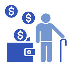 Pension Contribution  Icon Element For Design