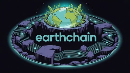Digital art of Earth surrounded by plants, symbolizing nature preservation and sustainability.