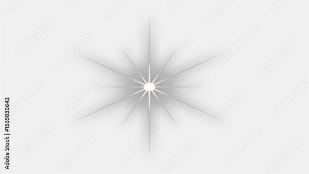 Poster bright, sparkling starburst with shimmering rays for design elements and overlays, perfect for a tra