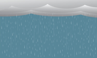 Rain and Storm Weather, Black sky weather, Natural disaster, vector design.
