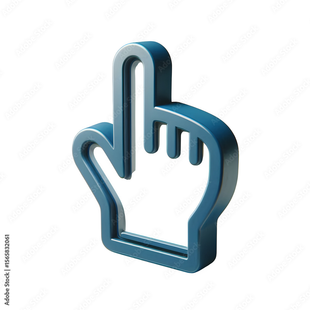 Fototapete 3d cursor hand icon indicating selection action or pointing for user interaction and navigation