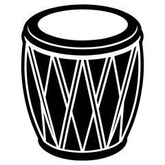 Vibrant Drum Silhouette Vector Illustration for Music and Art Projects