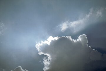 Cloudy Sky with Fluffy White Clouds