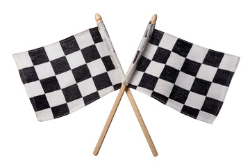 Checkered racing flags crossed