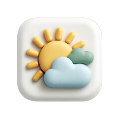 Square icon depicts sun and clouds