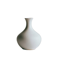 Simple, smooth, off-white vase with a narrow neck and rounded body