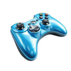 Bright blue video game controller