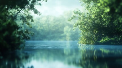 a protected ecosystem, symbolizing environmental consciousness and preservation efforts, with a soft blurred background