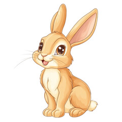 Playful cartoon rabbit with long ears and friendly expression, perfect for children themes