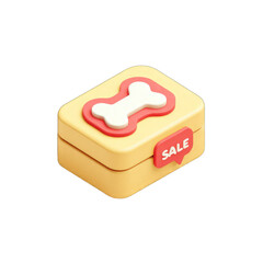 3D box,  yellow,  bone,  sale,  icon