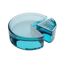 3D pie chart, teal, transparent