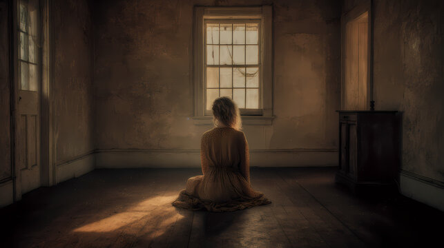 editorial feature on silence and solitude | pale rust tones | centered depth | room trapped in yesterday | dust in suspended morning | pigment displacement | nostalgic dread