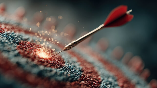 Precision medicine concept. Dart striking molecular structure symbolizes precision of personalized medicine