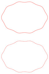 ピンクのデコボコした楕円フレームセット