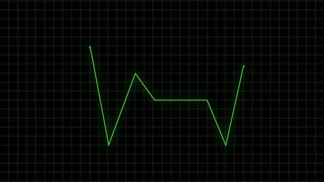Heartbeat green flatline  4k animation