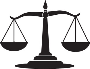 Scales of Justice symbol in black and white