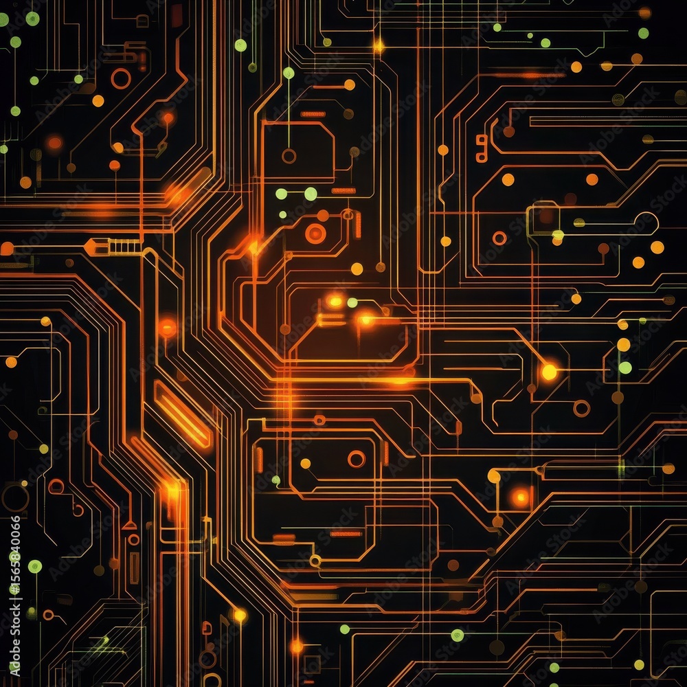 Aufkleber abstract circuit board pattern on dark background