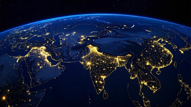 Earth at Night: Asia and Middle East City Lights from Space