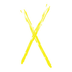 yellow Drawing of black cross