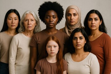 Obraz premium Women's equality celebration with diverse group of empowered women