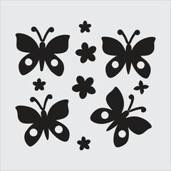 set of vector butterflies