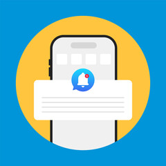 Mobile Notification Popup with Alert Bell Icon