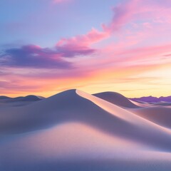 Serene Desert Dunes at Dusk with Soft Sand Textures