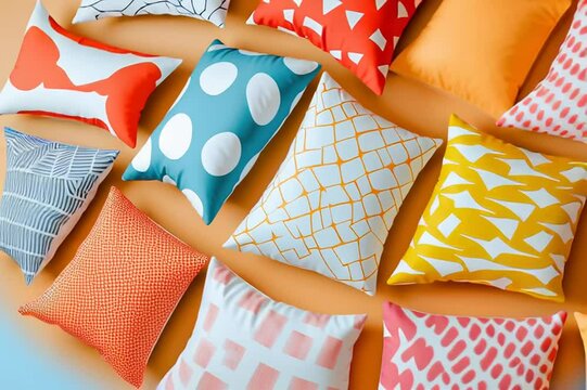 stack of colorful pillows