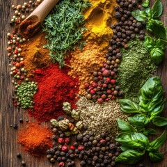 Vibrant Assortment of Natural Spices and Herbs